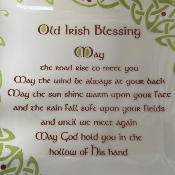 Old Irish Blessing Dish with Blessing & Celtic Knots by Clara Crafts Ireland - Picture 4 of 6